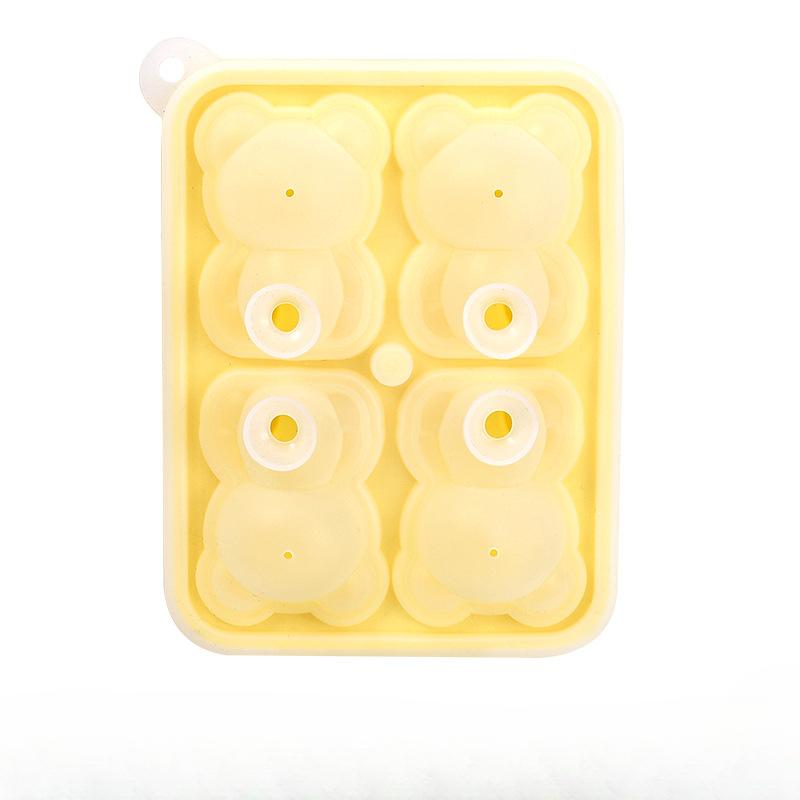 Summer Bear Ice Cube Cube Molds Food-grade Silicone Products Cartoon Ice Hockey Boxes Household Refrigerator Ice Cube Molds