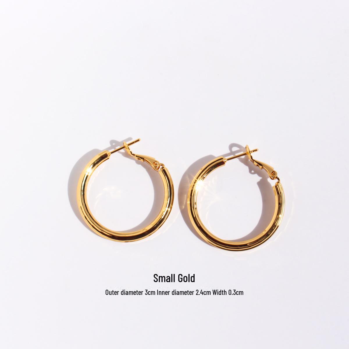 

Трендовые европейско-американские круглые серьги Brushed Line — смелые, блестящие и стильные для крутой, модной девушки