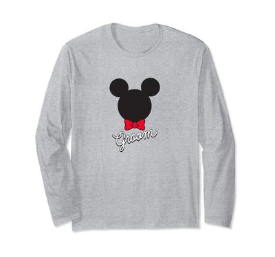 Disney Mickey Mouse Icon Fliege Bräutigam Hochzeit Langarm T-Shirt
