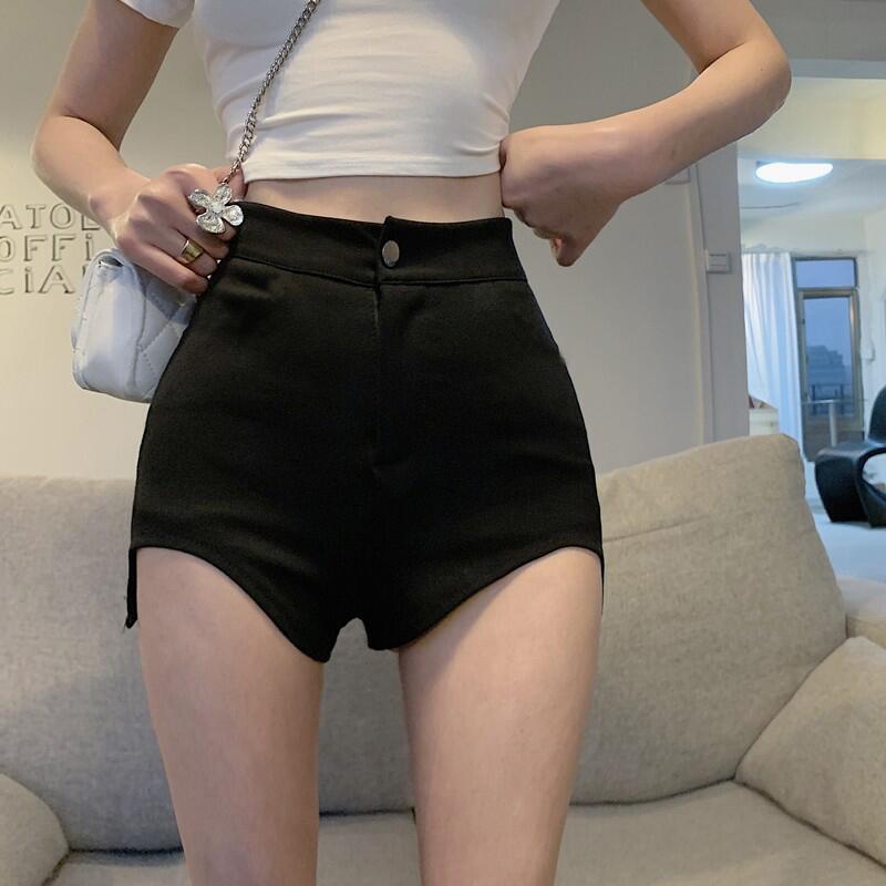 

Korean Style High Waist Black Slimming Shorts - Plus Size Available 3XL чорний