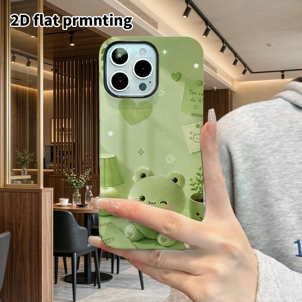 Phone Case: 2D flat design suitable for iPhone 18 17 16 15 14 13 Pro film protective case, couple style, little frog, Christmas and Halloween gifts