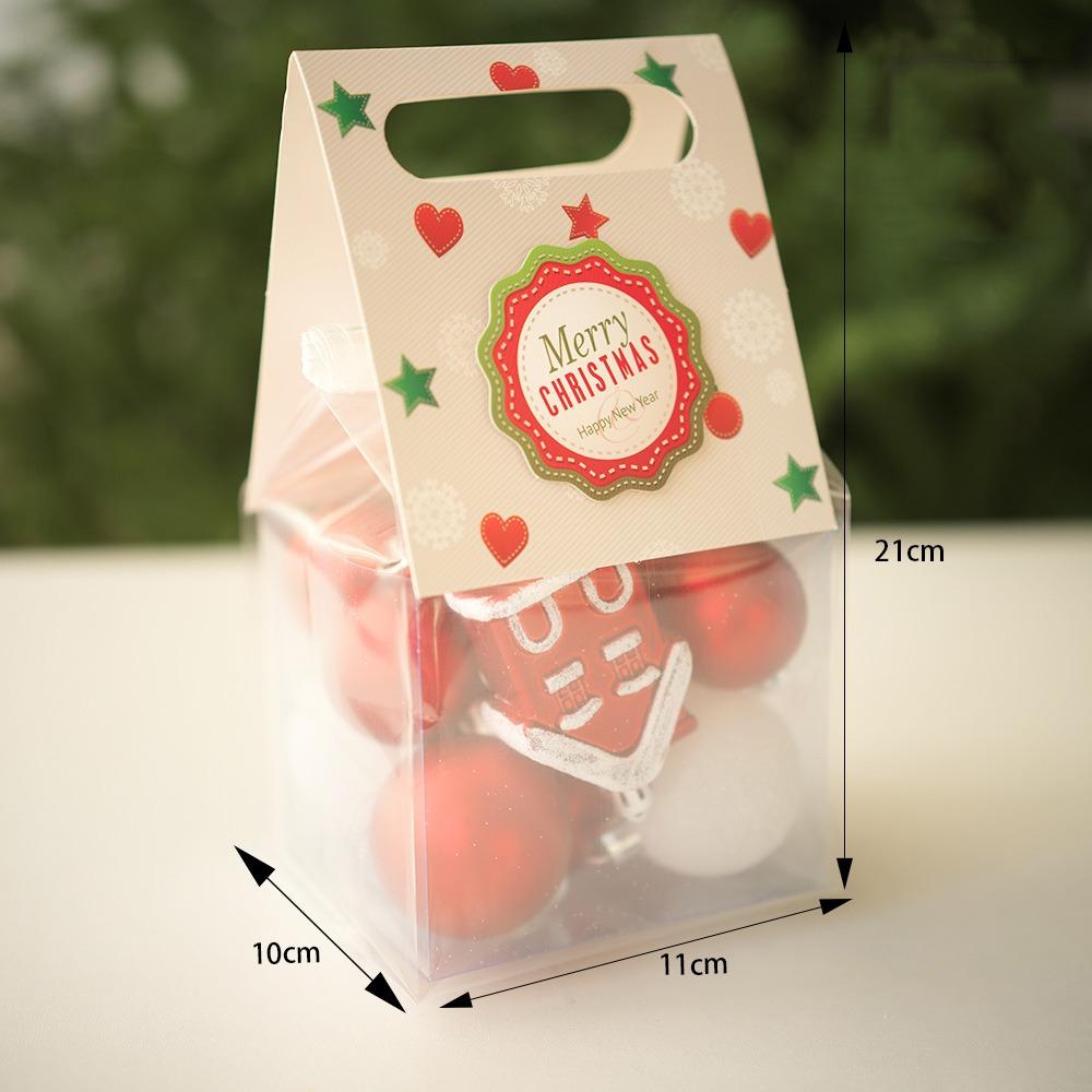 13PCS Fashion Plastic Christmas Ball Set 4/6/7CM Suspensable Christmas Tree Balls 6 Colors Xmas Baubles Home mix size