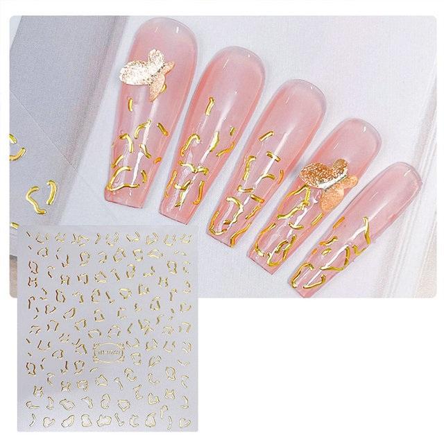 3D Golden Christmas Nail Sticckers Snowflake Santa Nail Art Sliders Decals Foils Manicure Decorations