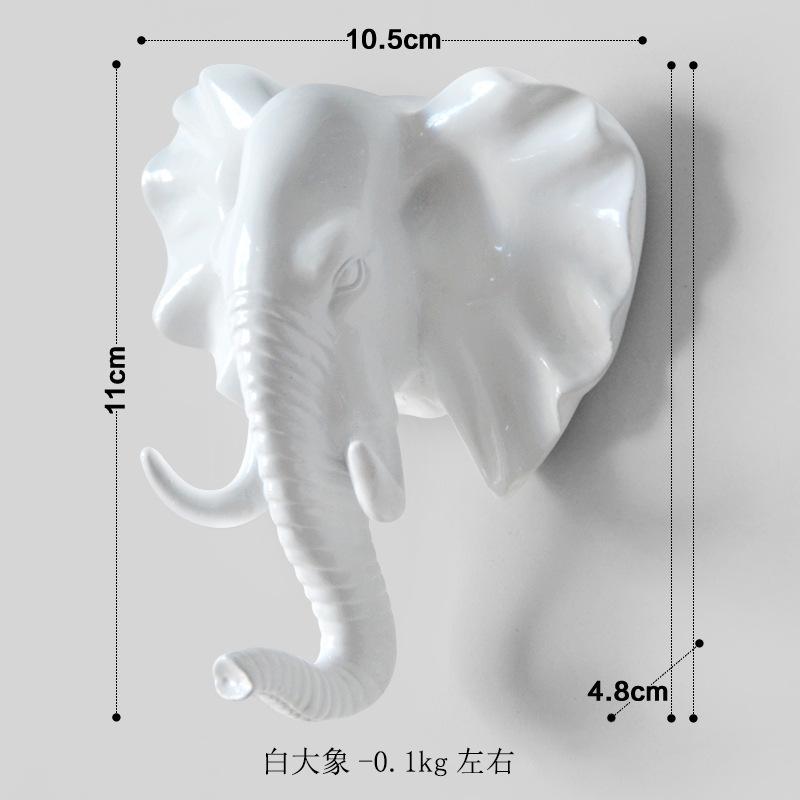 Wall Mounted Animal Head Rack Coat Cap Wall Hanger Horse Giraffe Elk Elephant Hook Decorative Room Decor Bathroom Accessory