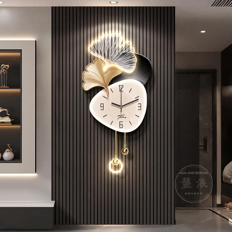 Horloge Murale de Salon Design de Luxe Créativité Horloge Numérique LED Restaurant Silencieuse Horloge à Quartz Couloir Montre Murale Décoration de Maison