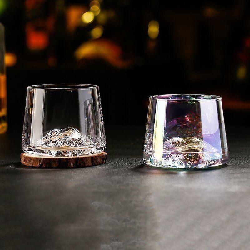 Crystal Glass Whiskey Cup, Japanese Liquor Glass, Clear Iceberg Glass, Suitable for Vodka, Liqueur, Tequila, Shochu, Cocktail