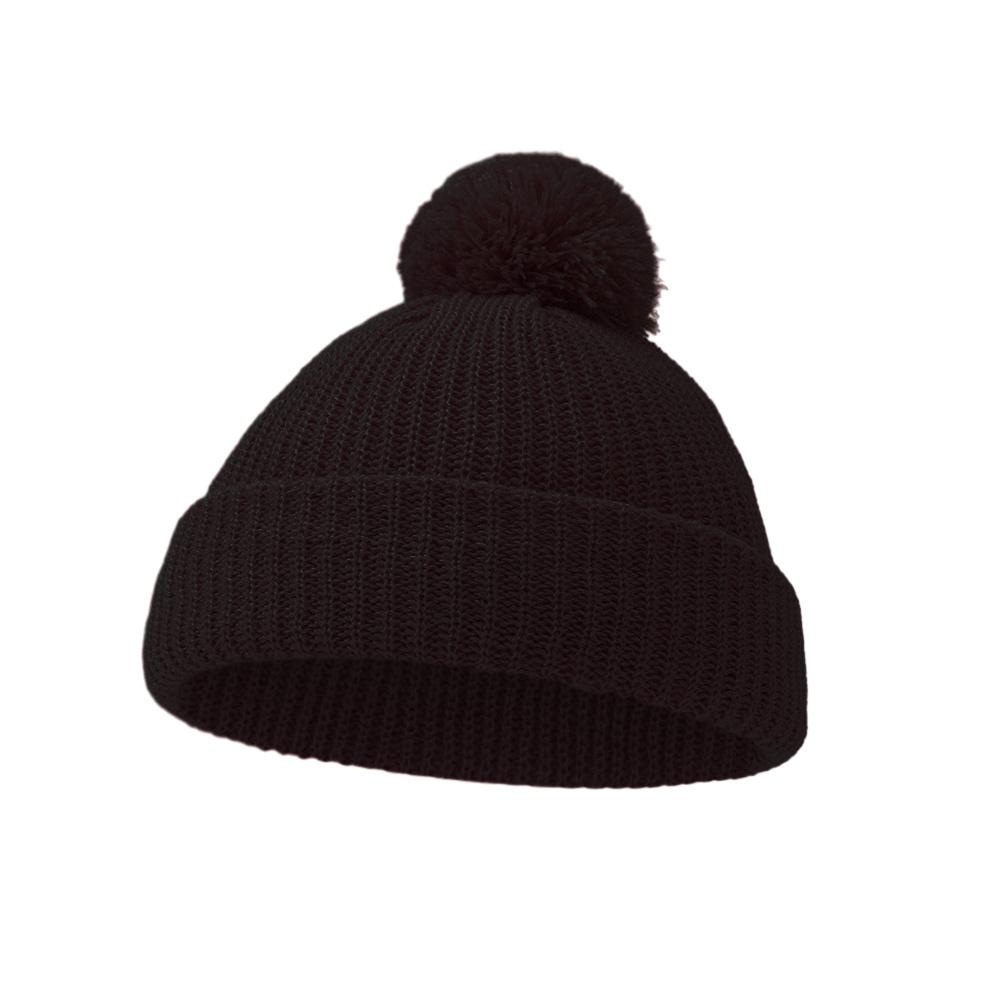 Solid Pom Knitted India Hats Infant 0-12M Boys Girls Folded Crochet Ins Fall Winter Warm Beanies Newborn Caps Headwraps