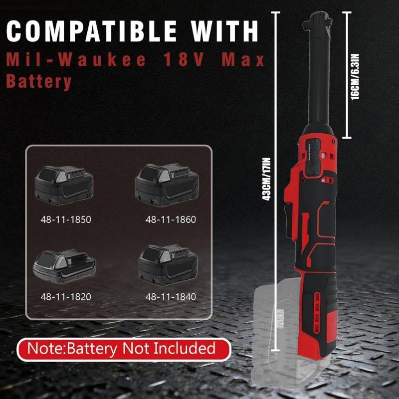 Cordless Electric Wrench With Builtin LED Light 45 Ft Lbs High Torque For Automotive Repair And Mechanical Maintenance