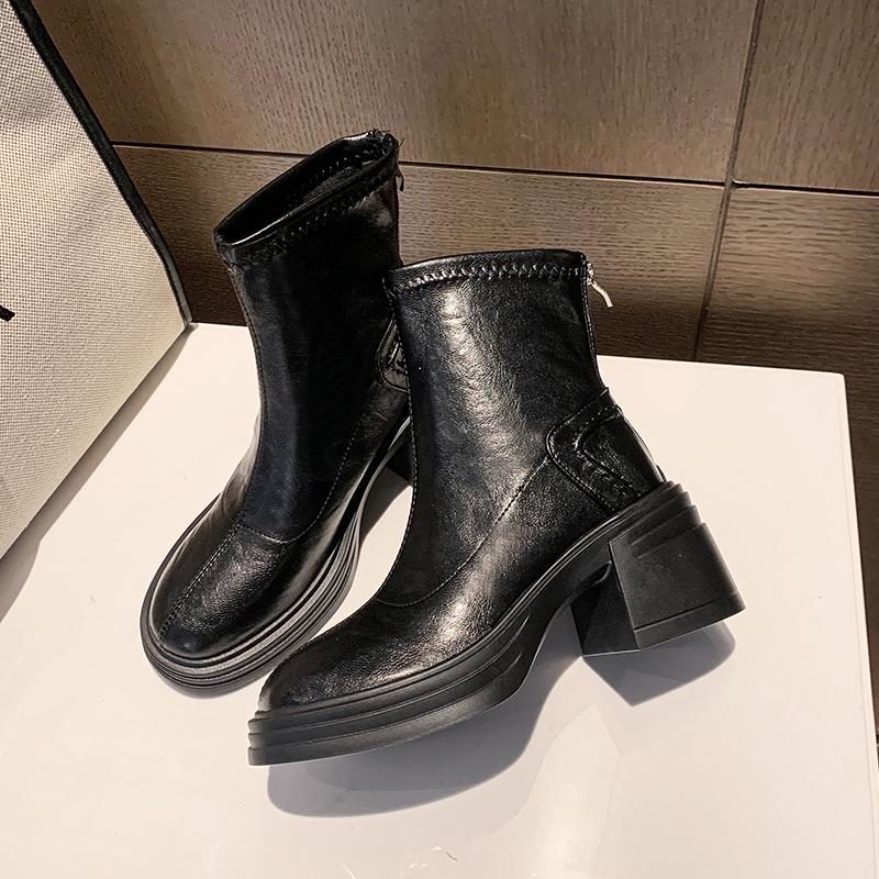 Fashion High Heels Women Short Boots Designer Classical Shoes for Woman 2025 Winter New Chelsea Ankle Boots Elegant Zapatillas De Mujer