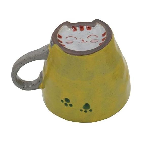 Okugawa Pottery Hasami Ware Kuniemon Kiln Yellow Cat Mug 392924