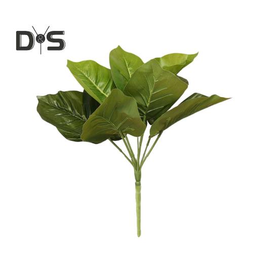1 Branch Exquisite Workmanship Artificial Green Plant No Water Need Useful 9 Heads Fake Perilla Leaf Artificial Plant Decoration