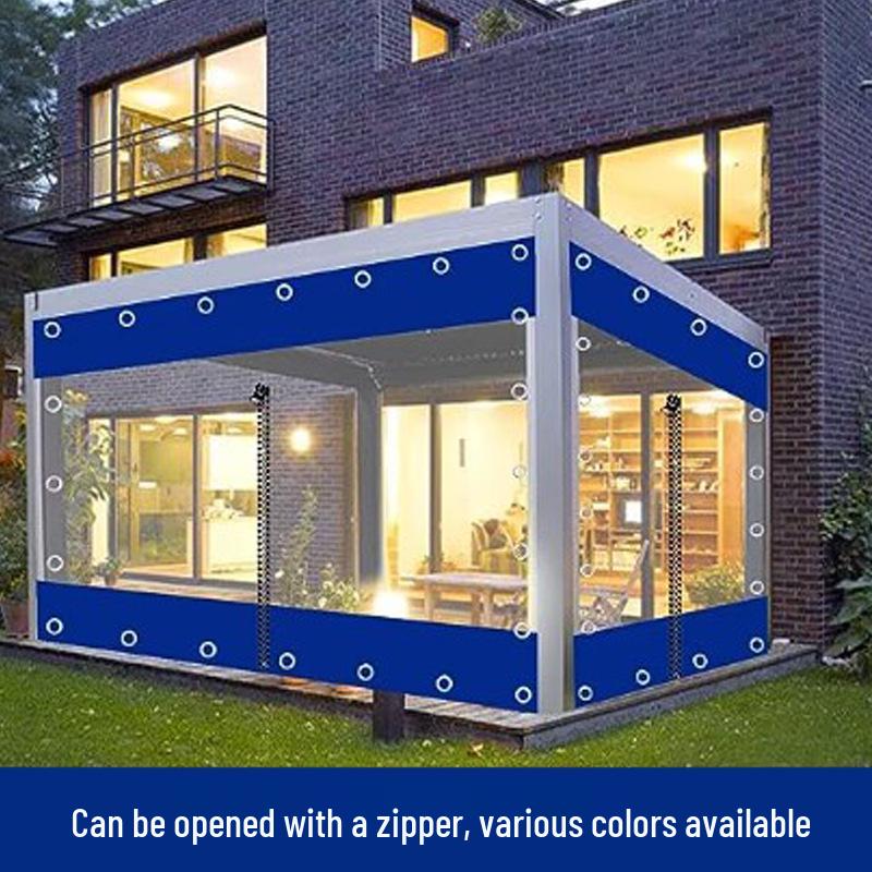 Transparent PVC Rainproof Tarpaulin Curtain - Outdoor Thickened Waterproof Canopy