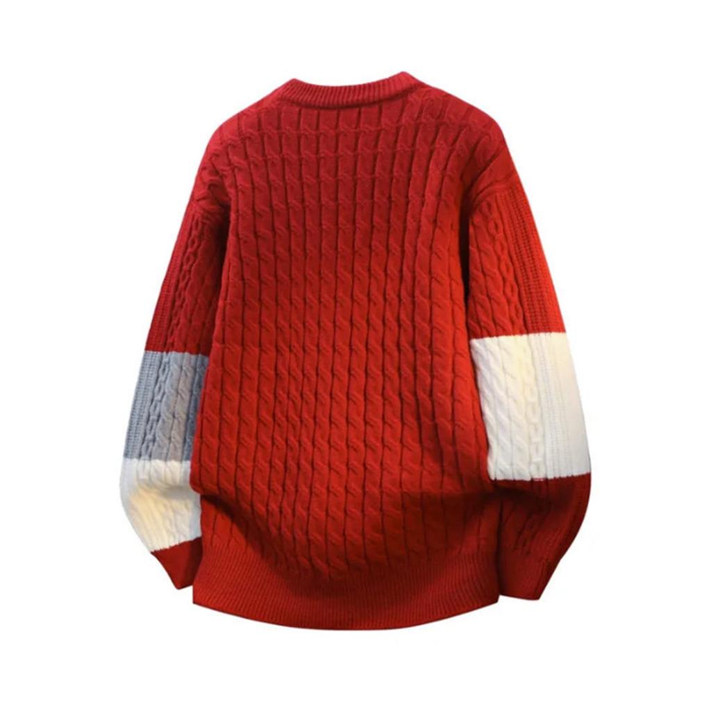 Men's  Fashion  Knitting  Pullover  Long Sleeves  Loose  Round Neck  Sweater