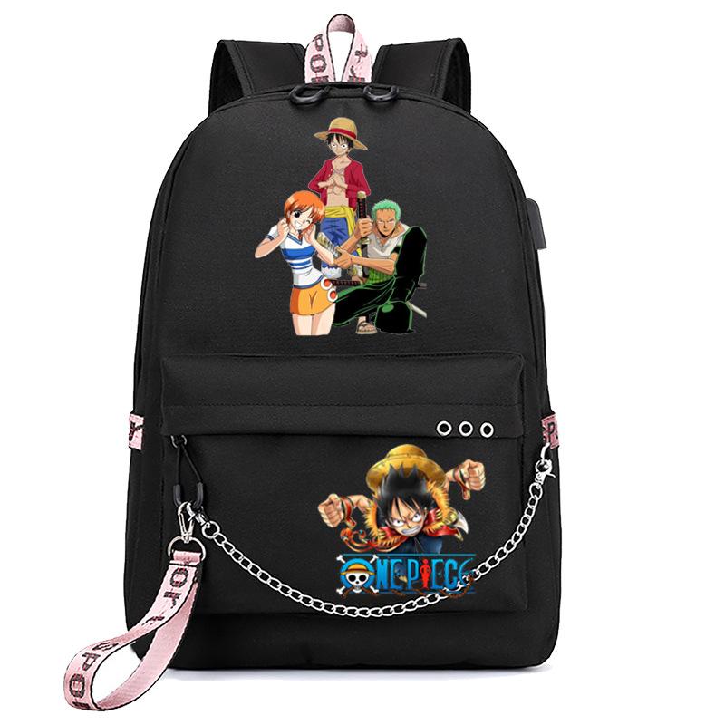 USB student school bag travel backpack printed One Piece casual trendy bag