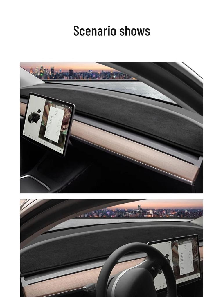 Anti-Glare Sunshade Dashboard Mat for Tesla Model Y/3/YL Front Console