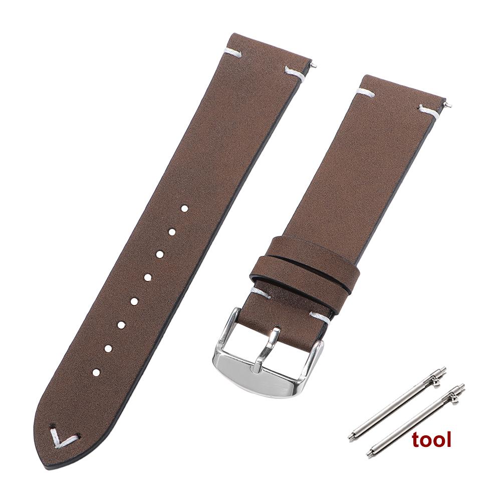 18mm 20mm 22mm Watch Strap Quick Release Brown Watchband Soft Leather Bands for Omega Business Wristband for Seiko 5 Bracelet