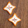 Hand-Painted Four-Pointed Star Ceramic Button - Handmade Ornament for Clothing Accessories