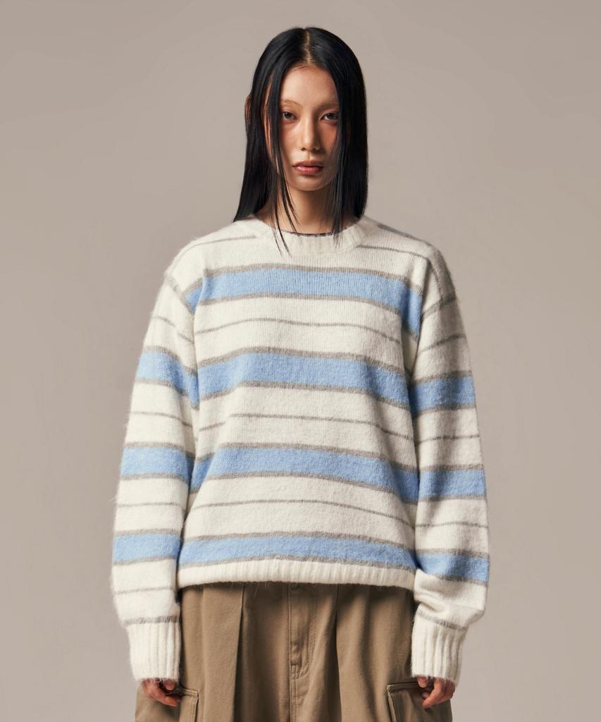 IDWS Vector Stripe Mohair Knit Ivory