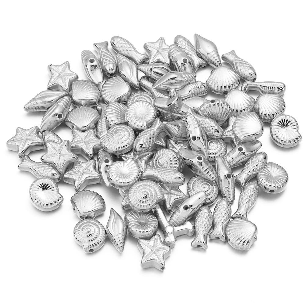 

Apx 65pcs/lot CCB Ocean Series Beads Gold Color Conch Fish Charm Bead for DIY Necklace Bracelet Jewelry Making Findings