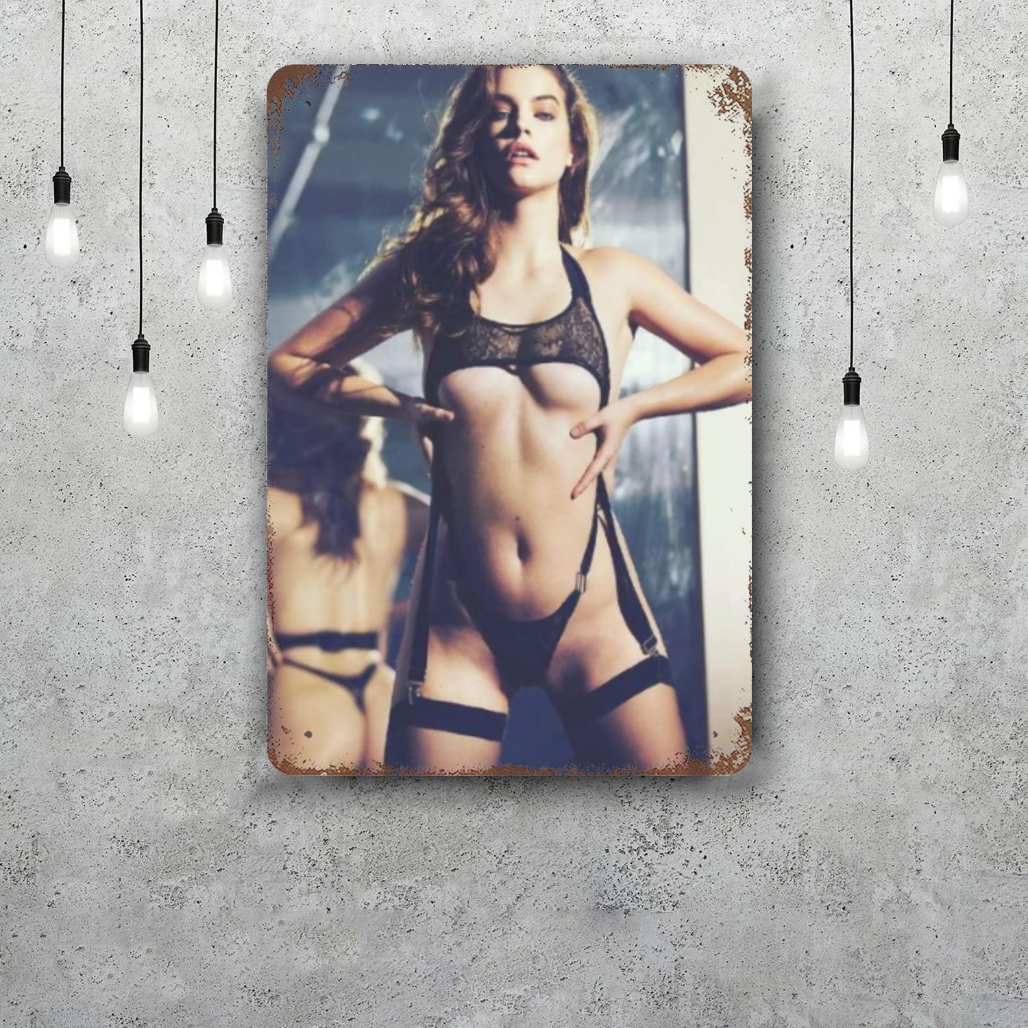 

barbara palvin Funny Bar Metal Sign Retro Plaque Vintage Sign Alcohol Drinker Pub Club Man Cave Kitchen Wall Decoration 20x30cm（7.8x11.8inch）