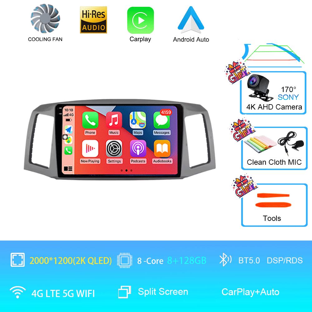 Car Radio Android 14 Carplay Auto for Jeep Grand Cherokee 2004 2005 2006 2007 Multimedia Player No 2din 2 Din GPS Navigation 4G