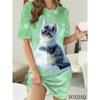 Hand-painted Crown Letter Pattern Round Neck Mid-length Women's Nightgown