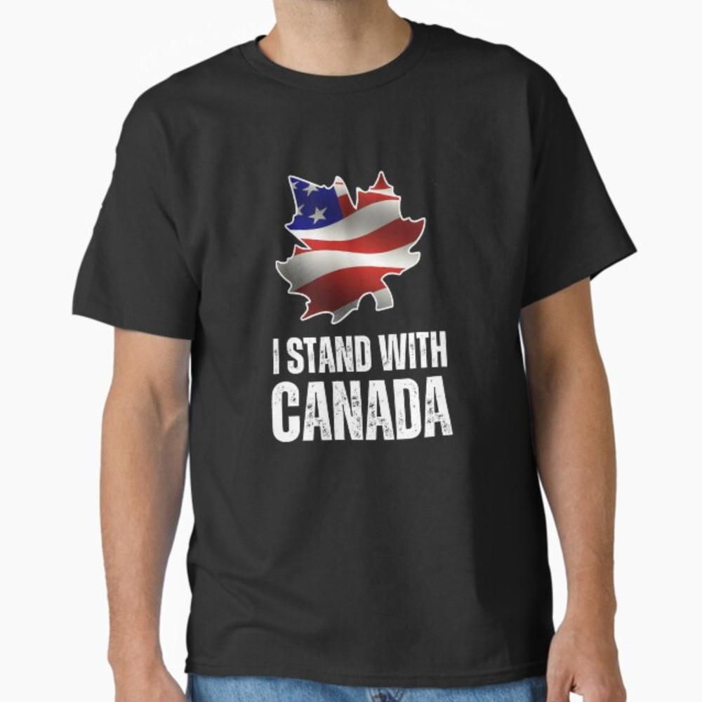I Stand With Canada America Canadian USA Flag Unisex T-Shirt Unisex T-Shirt XXXL