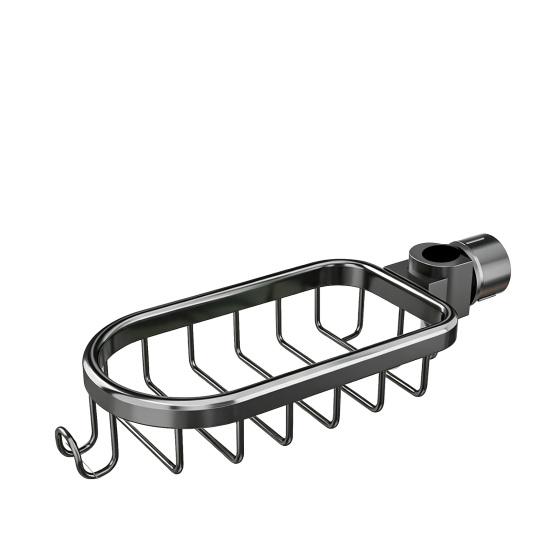 Sink Storage Rack with Hollow Design Basket 360° Rotatable Rustproof Kitchen Faucet Organizer for Sponges Brushes Cleaning Tools