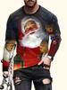Men's Long Sleeve T-Shirt Men's Round Neck Long Sleeve Santa Claus 3D Print Casual Long Sleeve Print Clothing Clothing Basic Fashion Classic Comfort