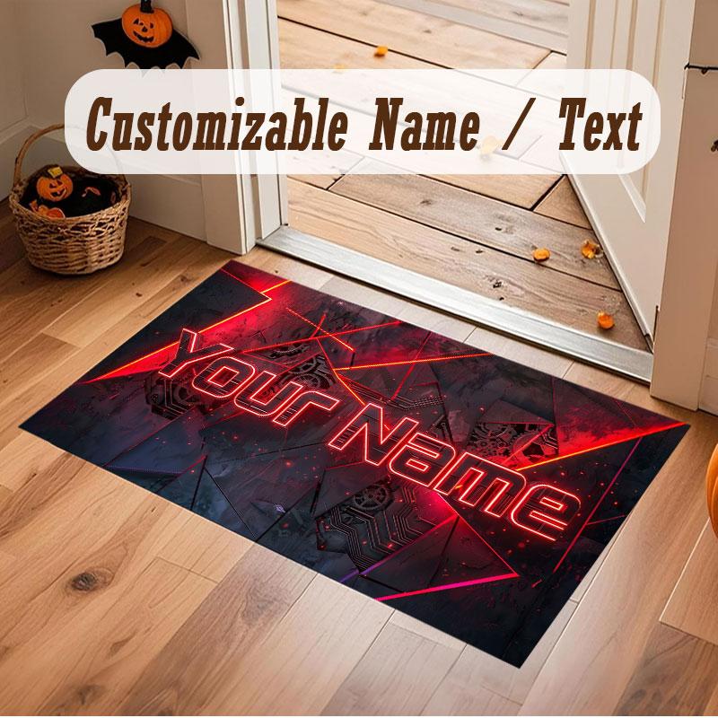Fantasy Magic Theme Crystal Velvet Floor Rug Personalized Custom Name Text Warm Carpet Home Decoration