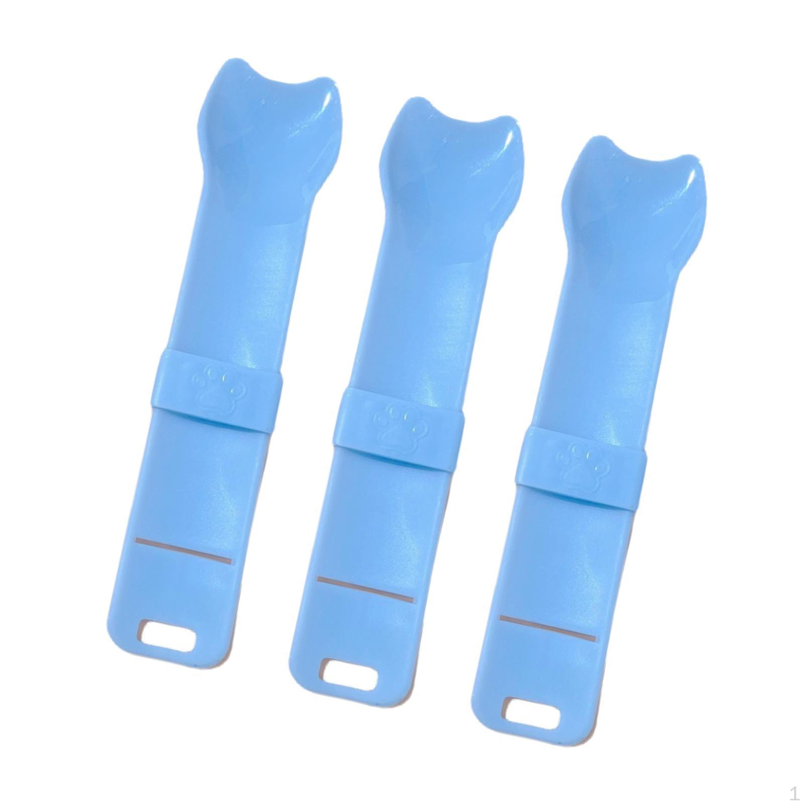 

3 Snack Dispenser Cat Strip Squeeze Tool for Puree Feeding синий