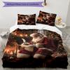 3pcs Christmas Santa Claus Bedding Set Duvet Cover Closure Includes 1 Duvet Cover & 2 Pillowcases, Soft and Comfortable for All Seasons.