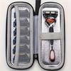 1pc EVA Hard Shell Vintage Razor Brush Holder - Zipper Closure Oval Organizer for 1/2 Razors, Men's Shaving Kit Storage