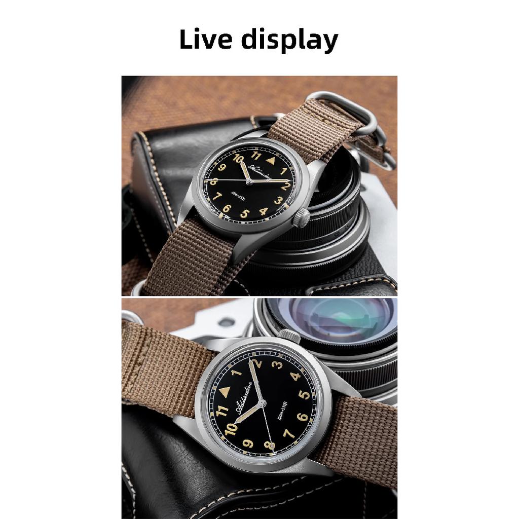 ADDIESDIVE Quartz Watches VH31 Movement Nylon Strap 36mm 100M Waterproof Reloj Hombre 316L Steel Luminous Watch For Men's