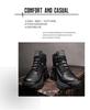 Short boots men's shoes autumn high top British style retro workwear boots thick soled waterproof outdoor shoes