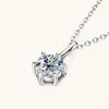 Gica Gema S925 Sterling Silver Necklace Simple Everything With 1 Carat Moissanite Pendant Necklace For Girlfriend Valentine's Day Gift
