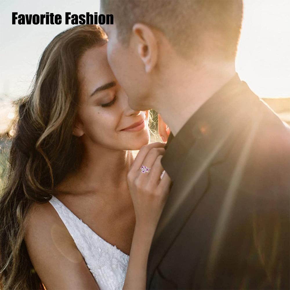 Elegant Beautiful Violet Flowers Rings