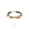 Adjustable Flowers Leaves Headband Elegant Headpiece Women Girls Hair Accessories Wreath Garland Wedding Headwear