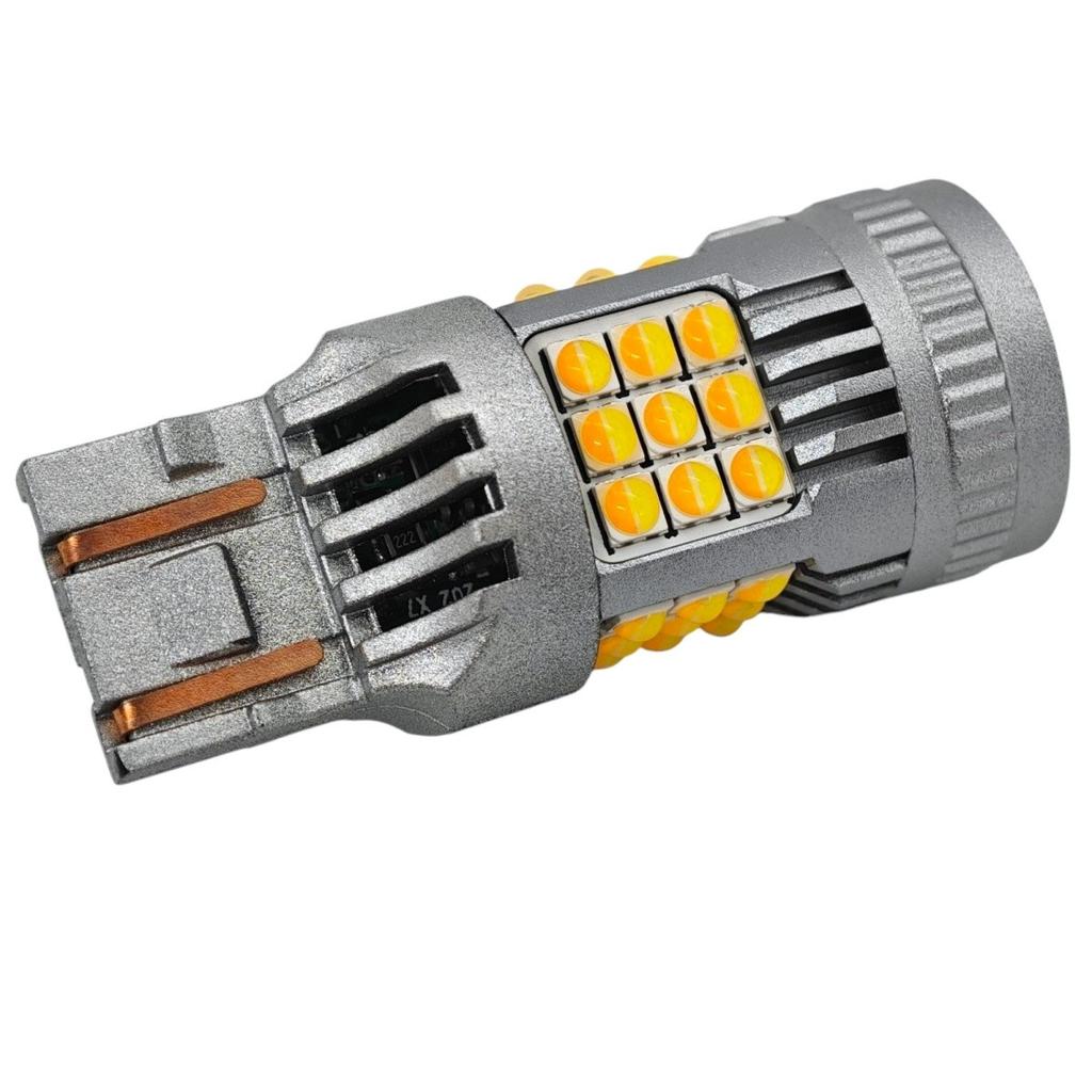 2 Pcs W21/5W LED Bulb 7443 12-24V White-amber Error-free Powerful