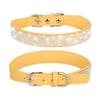 Rhinestones Dog Collar Cute Dazzling Sparkling Soft Suede- Leather Dog for Cat Rhinestones Collar Crystal-DiamondP