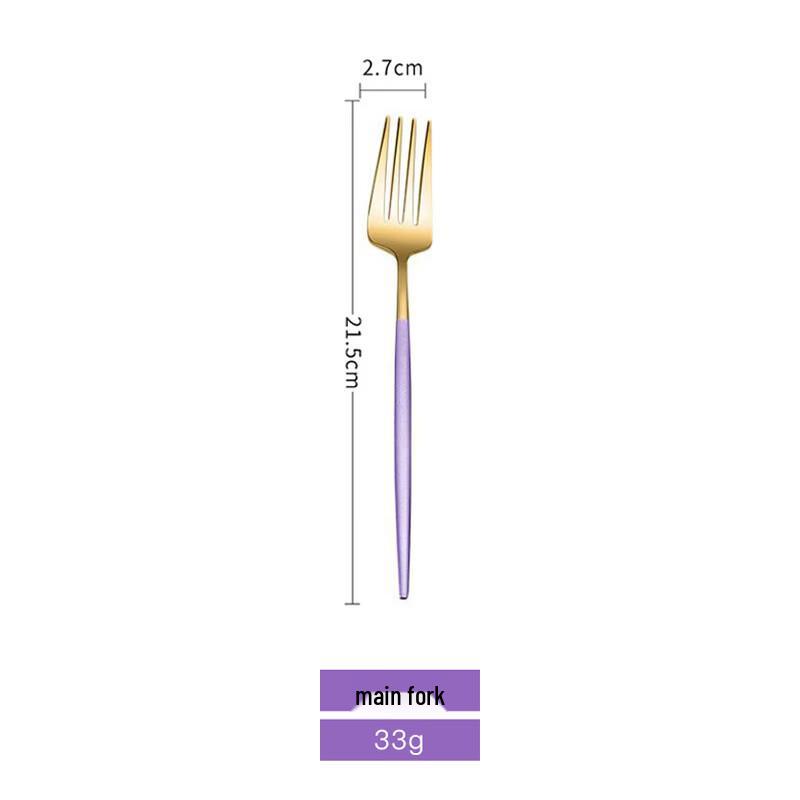 RuHan 304 Stainless Steel Purple Gold Western Dining Fork