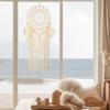 Macrame Wall Hanging Boho Wall Decor Tapestry Handwoven Fringe Dreamcatcher Bedroom Background Decor with Hanging Attachment