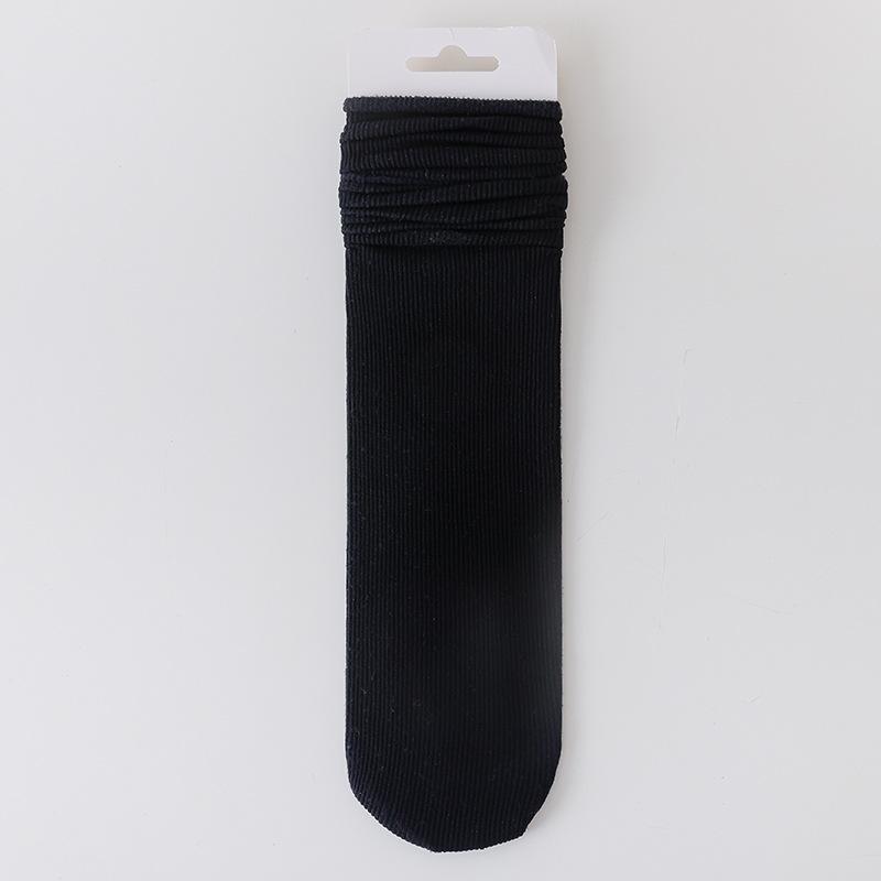 White Ice Socks Summer Thin Mid-Leg Socks Trendy Black Calf Socks Stacked Socks Ice Silk Stockings Summer