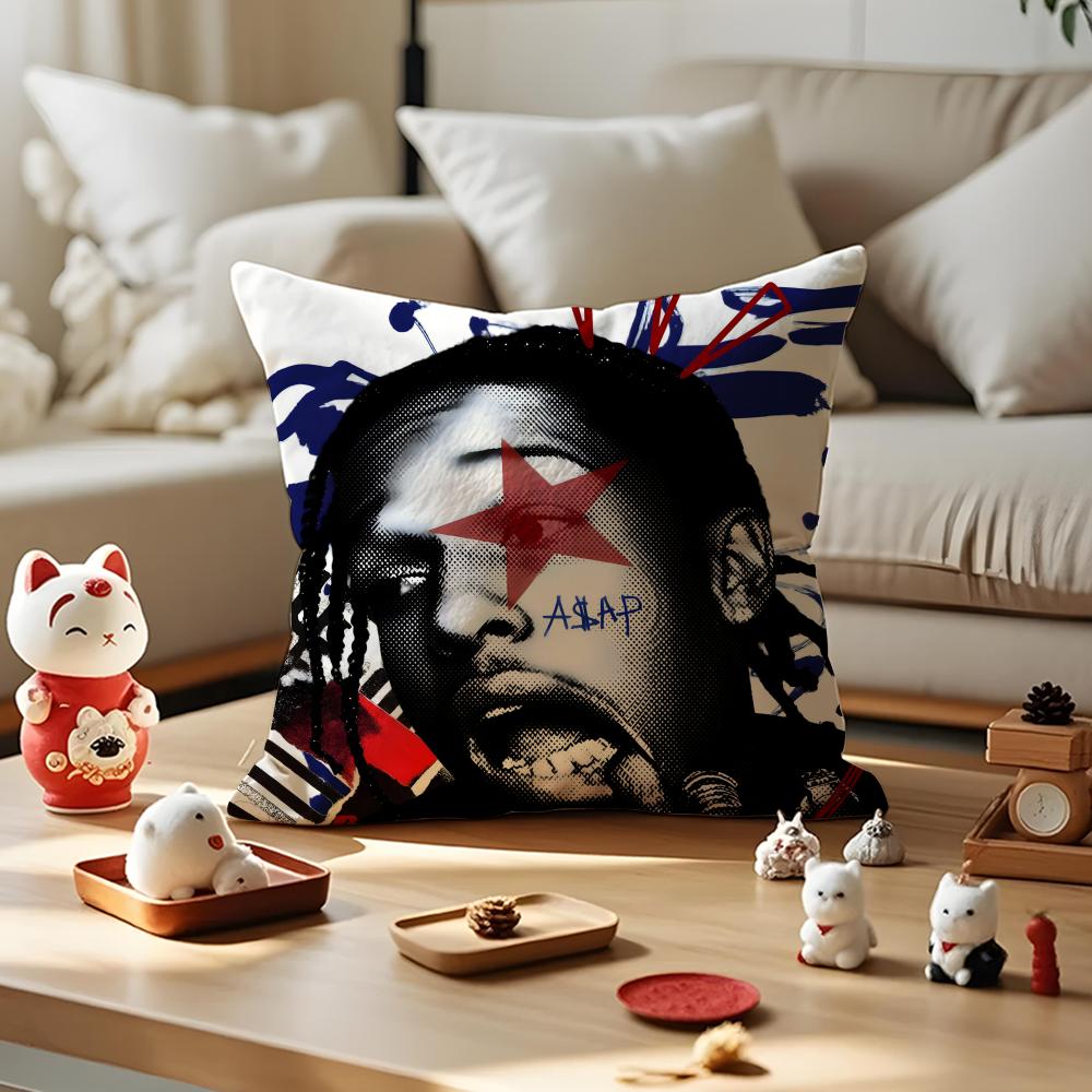 Rapper AASAP Rocky Cushion Cover Silky Short Plush Invisible Zipper Dustproof Sofa Pillow Case for Home Decor
