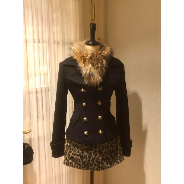 2026 Autumn/Winter Retro Black Wool Coat & High-Waisted Leopard Skirt Women s Set L