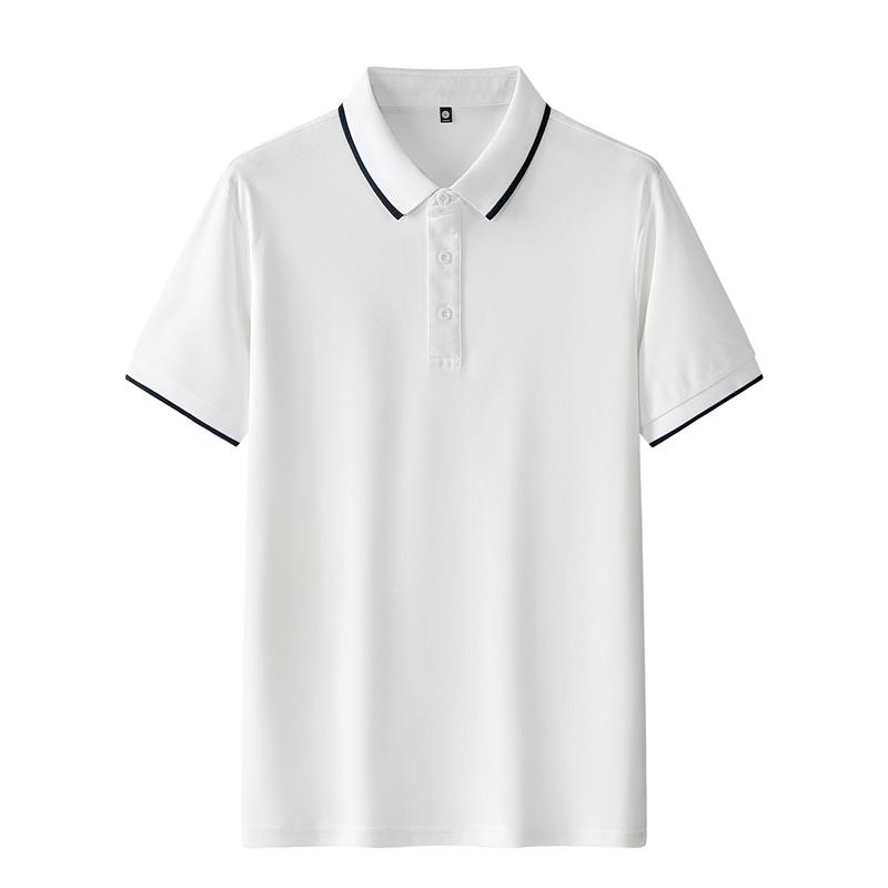

Summer Solid Color Men s Short Sleeved T-shirt Thin Business Lapel Men s Polo Shirt XL білий