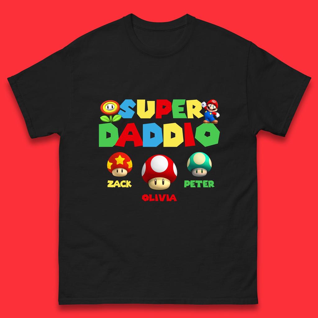 Super Daddio Super Mario Game Series Mario Bros Super Dad Father's Day Game Series Mens Tee Top