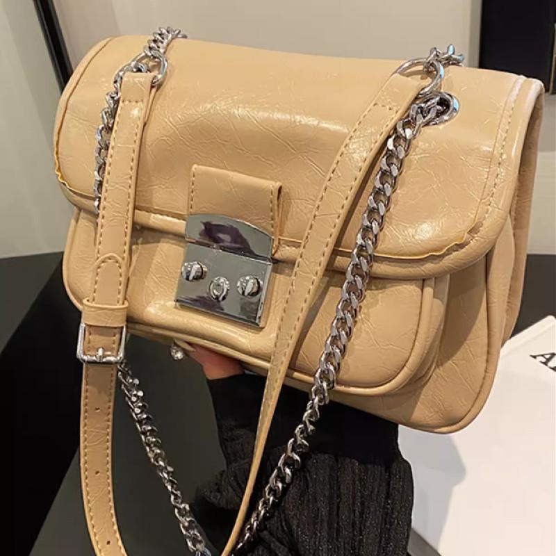 Women's PU Leather Shoulder Bag Crossbody Bag and Travel Bag Luxury Brand Chain Bag
