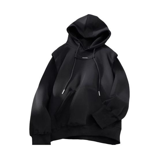 

Осенняя мужская толстовка с капюшоном и защитой шеи, с капюшоном, большим карманом, эластичными манжетами и подолом, пуловер для спорта, фитнеса, путешествий, школы, топ M