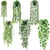 Plastic Material Hanging Vine With Basin Simulation Flower New Persian Fern Leaves  Christmas Tree